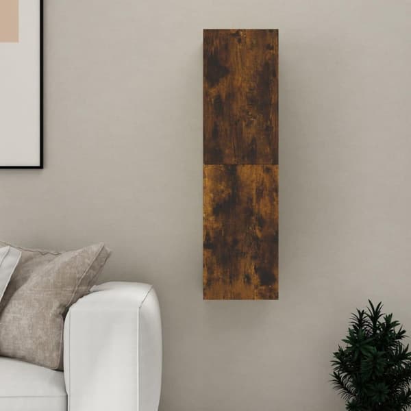 vidaXL Vegghengt TV-benk røkt eik 30,5x30x110 cm
