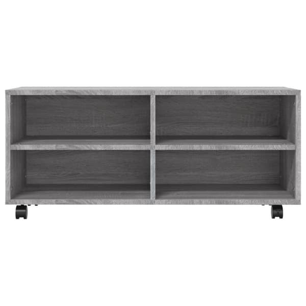 vidaXL TV-taso rullapyörillä harmaa Sonoma 90x35x35 cm tekninen puu