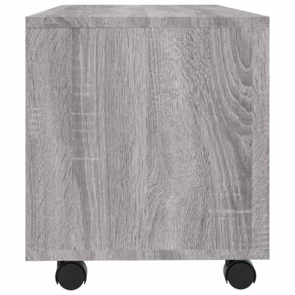 vidaXL TV-taso rullapyörillä harmaa Sonoma 90x35x35 cm tekninen puu