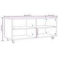 Pikkukuva 7 / 7: vidaXL TV-taso rullapyörillä harmaa Sonoma 90x35x35 cm tekninen puu