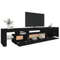 Miniatyrbilde 6 av 11: vidaXL TV-benk med LED-lys svart 215x36,5x40 cm