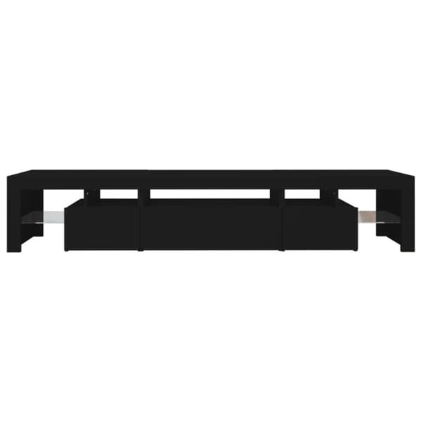 vidaXL TV-benk med LED-lys svart 215x36,5x40 cm
