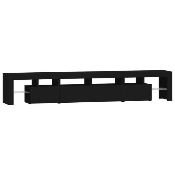 vidaXL TV-benk med LED-lys svart 230x36,5x40 cm