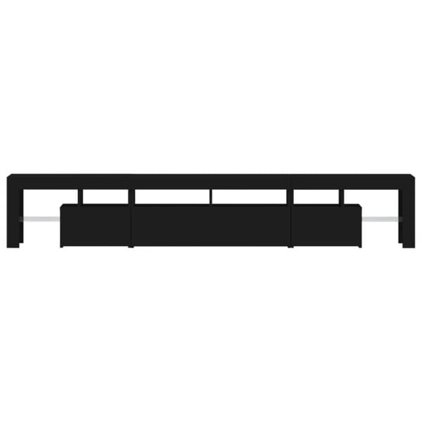 vidaXL TV-benk med LED-lys svart 230x36,5x40 cm