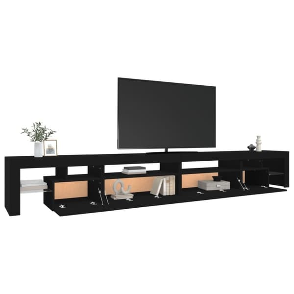 vidaXL Tv-bänk med LED-belysning svart 290x36,5x40 cm