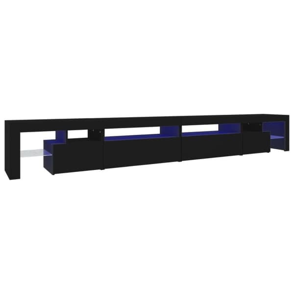 vidaXL Tv-bänk med LED-belysning svart 290x36,5x40 cm