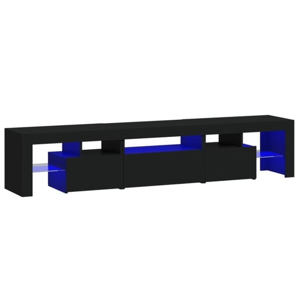 vidaXL TV-benk med LED-lys svart 200 x 36,5 x 40 cm