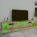 Miniatyrbilde 4 av 11: vidaXL TV-benk med LED-lys sonoma eik 260x36,5x40 cm