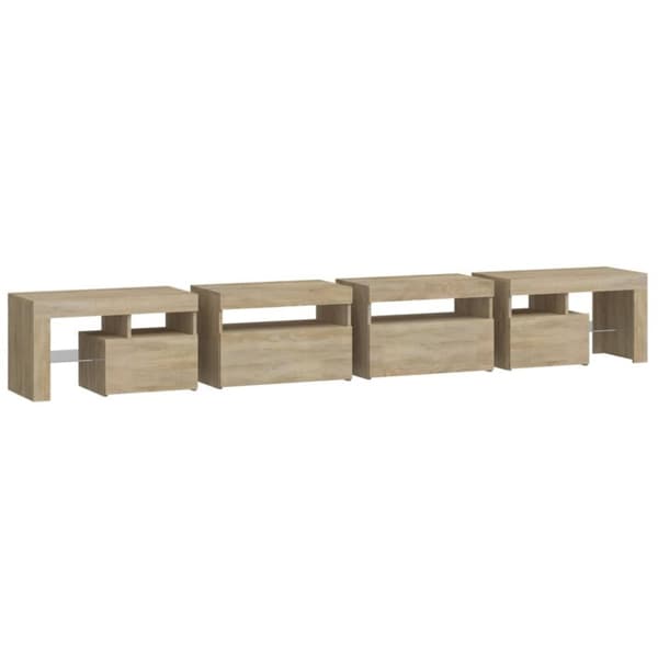 vidaXL TV-benk med LED-lys sonoma eik 260x36,5x40 cm