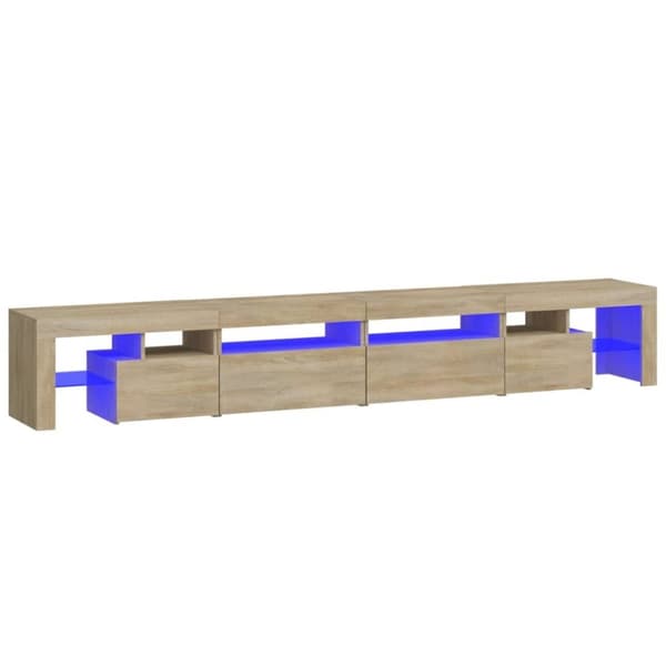 vidaXL TV-benk med LED-lys sonoma eik 260x36,5x40 cm