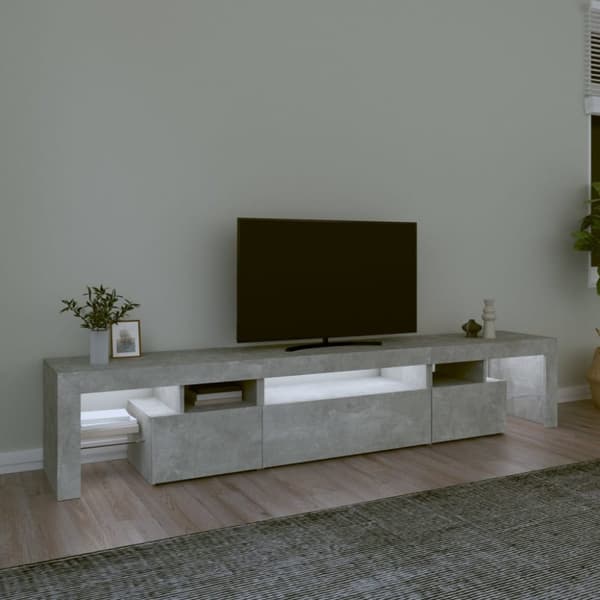 vidaXL TV-taso LED-valoilla betoninharmaa 215x36,5x40 cm
