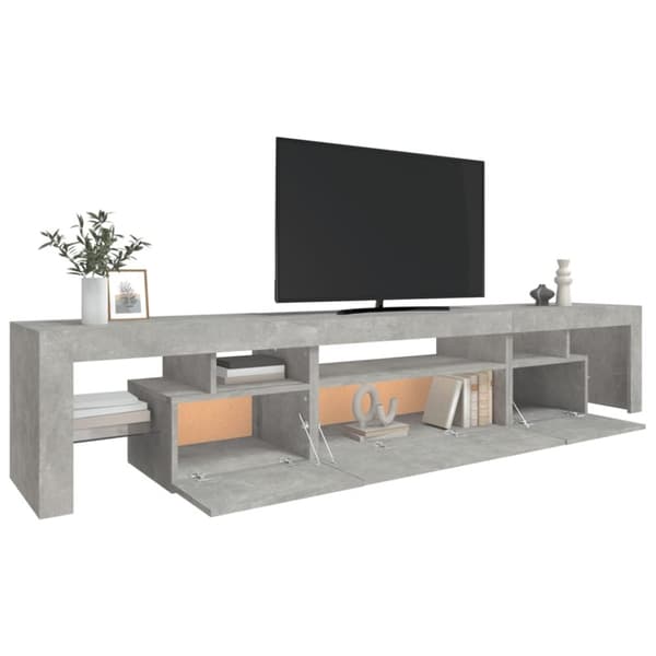 vidaXL TV-taso LED-valoilla betoninharmaa 215x36,5x40 cm