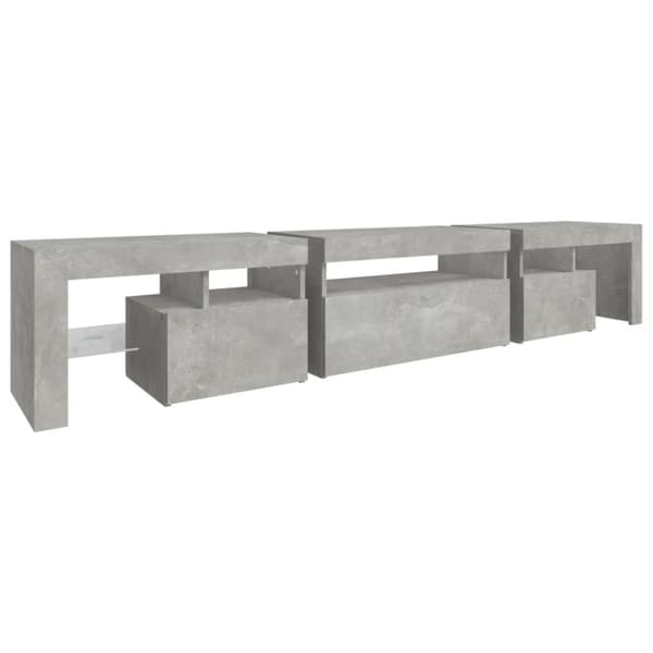 vidaXL TV-taso LED-valoilla betoninharmaa 215x36,5x40 cm