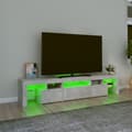 Miniatyrbilde 4 av 11: vidaXL TV-benk med LED-lys betonggrå 200 x 36,5 x 40 cm