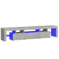 Miniatyrbilde 2 av 11: vidaXL TV-benk med LED-lys betonggrå 200 x 36,5 x 40 cm