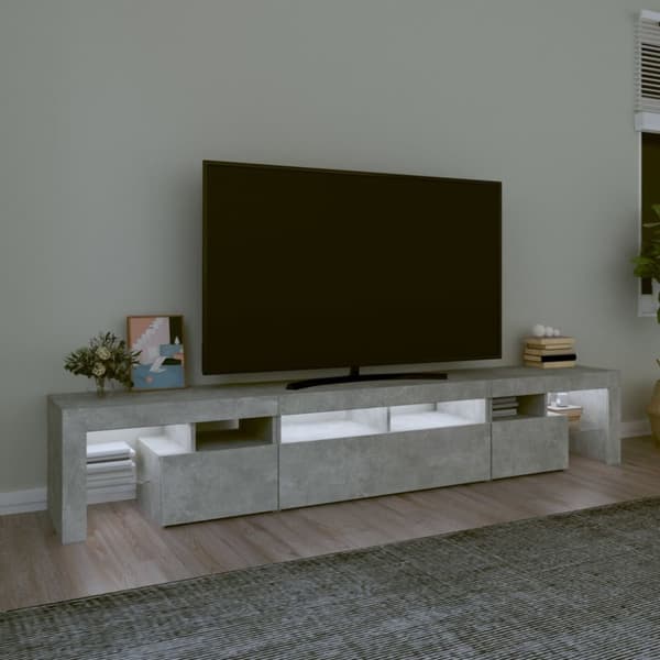 vidaXL TV-taso LED-valoilla betoninharmaa 230x36,5x40 cm