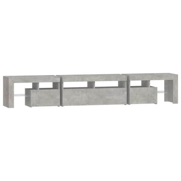 vidaXL TV-taso LED-valoilla betoninharmaa 230x36,5x40 cm