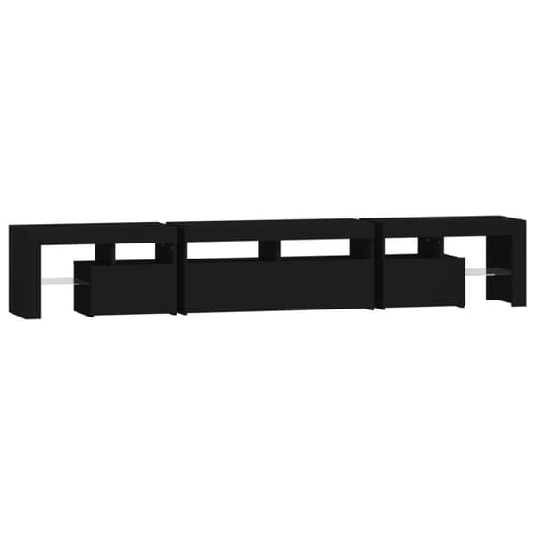 vidaXL tv-skab med LED-lys 230x36,5x40 cm sort
