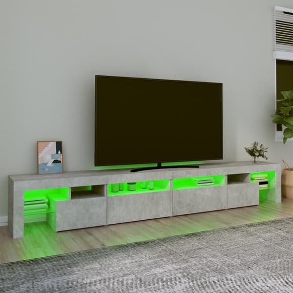 vidaXL TV-taso LED-valoilla betoninharmaa 260x36,5x40 cm