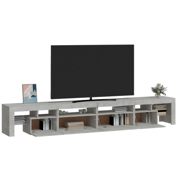 vidaXL TV-taso LED-valoilla betoninharmaa 260x36,5x40 cm