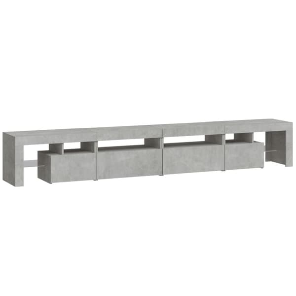 vidaXL TV-taso LED-valoilla betoninharmaa 260x36,5x40 cm