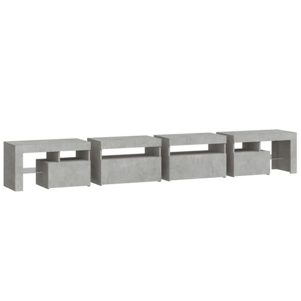 vidaXL TV-taso LED-valoilla betoninharmaa 260x36,5x40 cm
