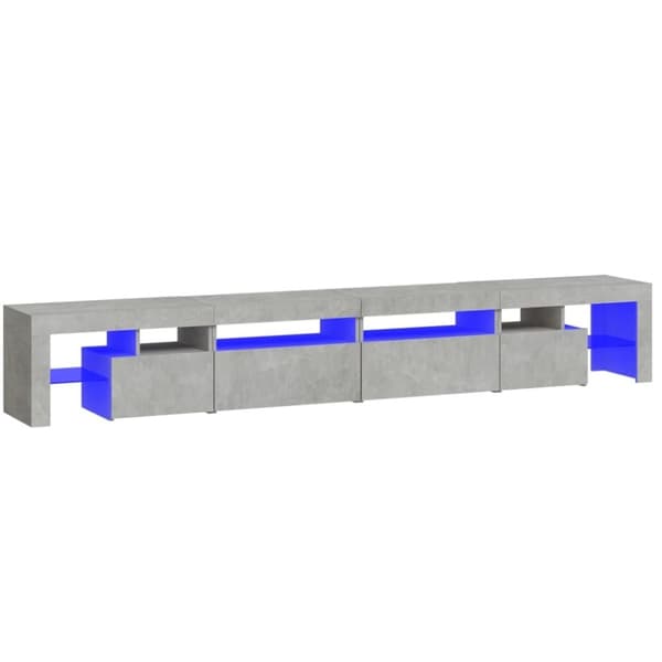 vidaXL TV-taso LED-valoilla betoninharmaa 260x36,5x40 cm