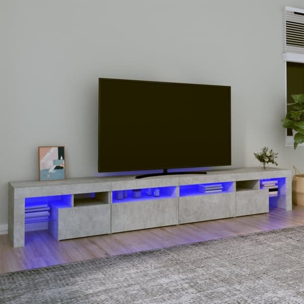 vidaXL TV-taso LED-valoilla betoninharmaa 260x36,5x40 cm