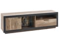Miniatyrbilde 1 av 11: TV-benk Lyst Tre Svart Produsert Tre Skuffeskap Bakgrunnsbelysning Boho Stil Skjenk