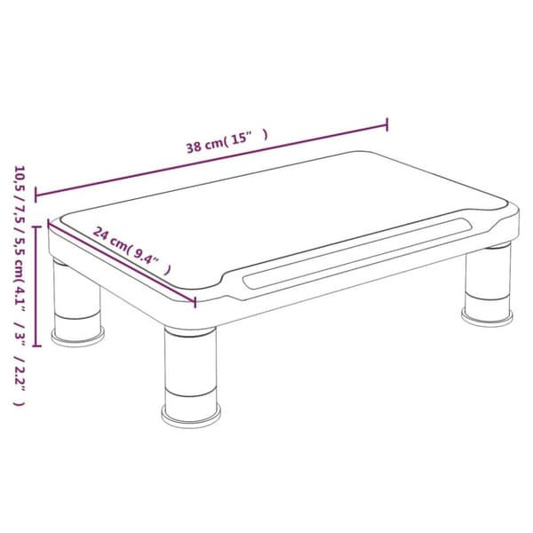 vidaXL skærmstander 38x24x10,5 cm sort