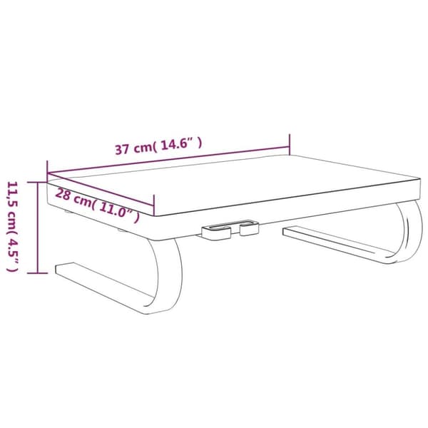 vidaXL skærmstander 37x28x11,5 cm sort