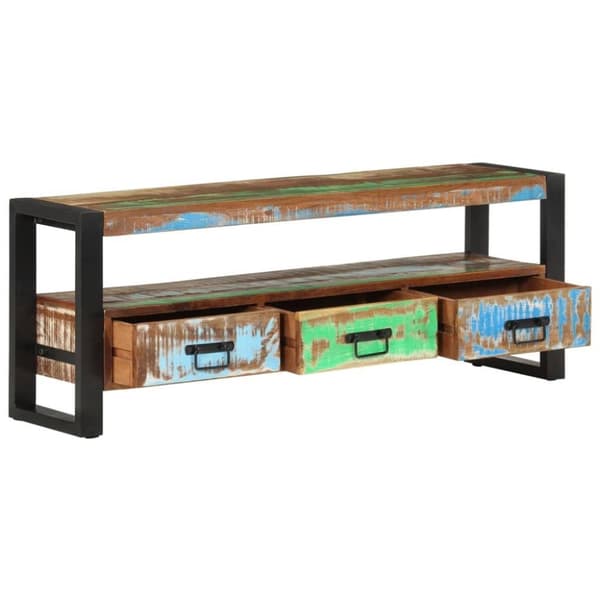 vidaXL tv-bord 120x30x45 cm massivt genbrugstræ