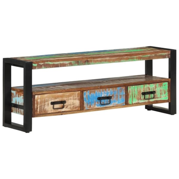 vidaXL tv-bord 120x30x45 cm massivt genbrugstræ