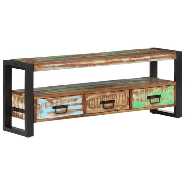 vidaXL tv-bord 120x30x45 cm massivt genbrugstræ