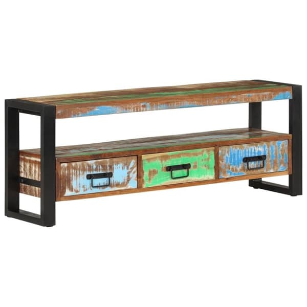 vidaXL tv-bord 120x30x45 cm massivt genbrugstræ