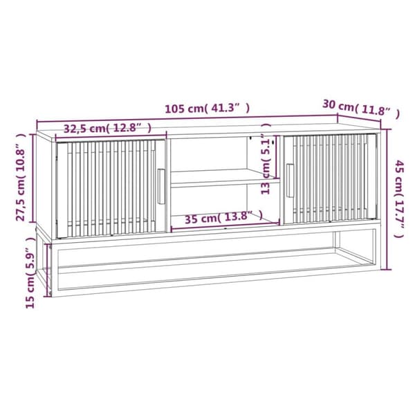 vidaXL TV-benk 105x30x45 cm konstruert tre og jern