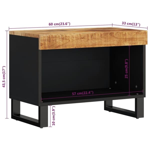 vidaXL TV-benk 60x33x43,5 cm heltre mango