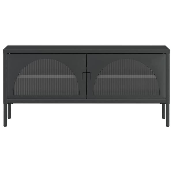 vidaXL Tv-bänk svart 105x35x50 cm glas och stål