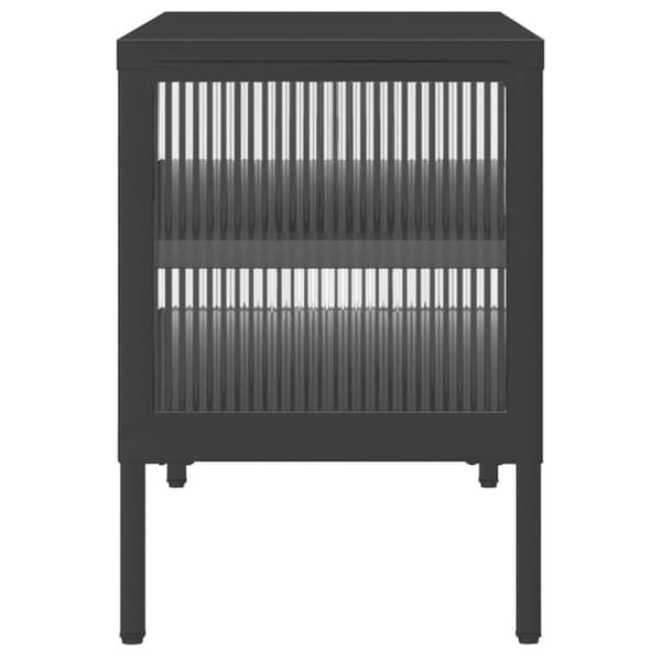 vidaXL Tv-bänk svart 105x35x50 cm glas och stål