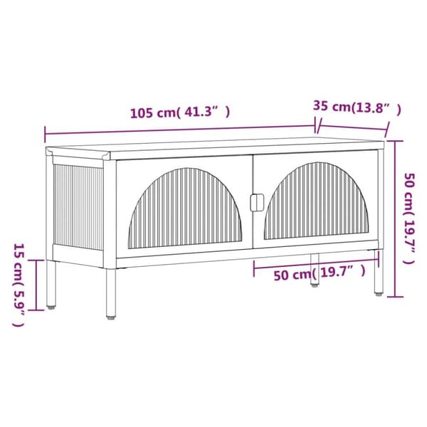 vidaXL Tv-bänk svart 105x35x50 cm glas och stål