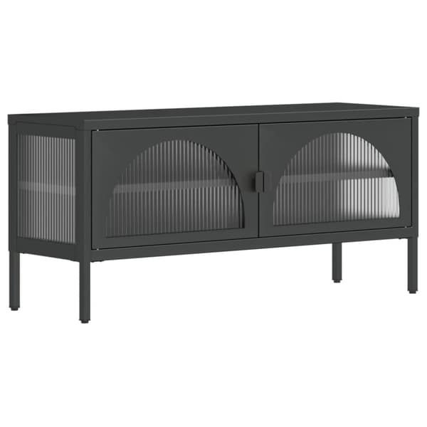 vidaXL TV-benk svart 105x35x50 cm glass og stål
