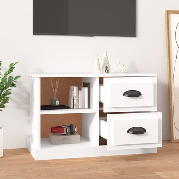 vidaXL TV-benk hvit 73x35,5x47,5 cm konstruert tre