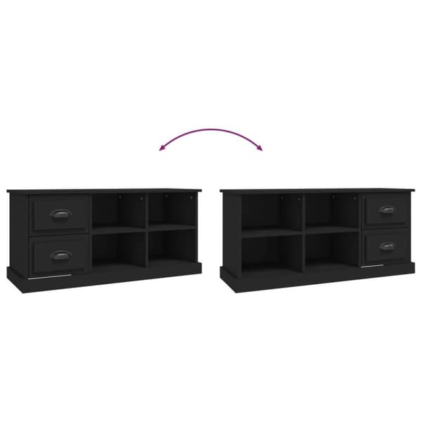 vidaXL TV-benk svart 102x35,5x47,5 cm konstruert tre
