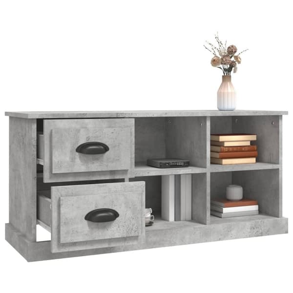 vidaXL TV-bänk betonggrå 102x35,5x47,5 cm konstruerat trä