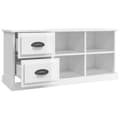 Miniatyrbilde 7 av 11: vidaXL TV-benk høyglans hvit 102x35,5x47,5 cm konstruert tre