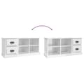 Miniatyrbilde 9 av 11: vidaXL TV-benk høyglans hvit 102x35,5x47,5 cm konstruert tre