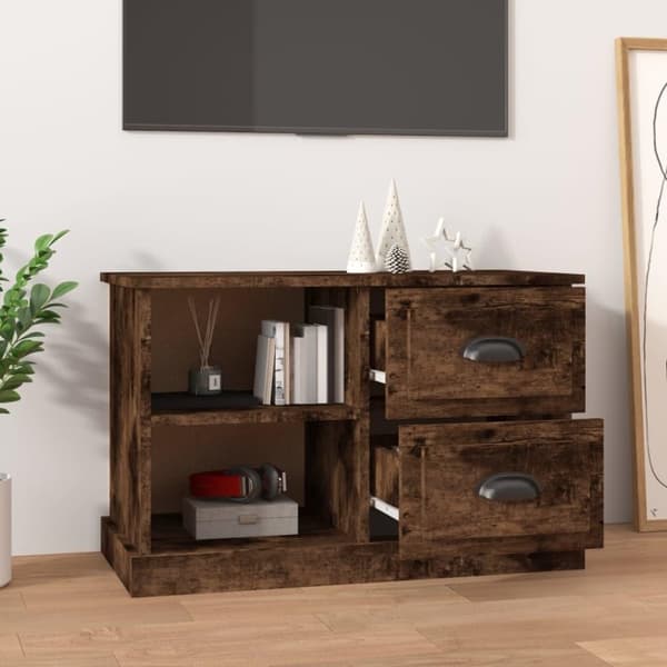 vidaXL TV-benk røkt eik 73x35,5x47,5 cm konstruert tre