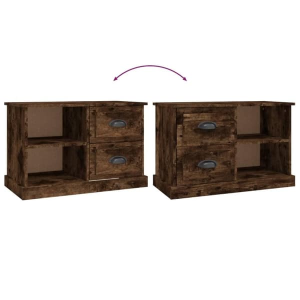 vidaXL TV-benk røkt eik 73x35,5x47,5 cm konstruert tre