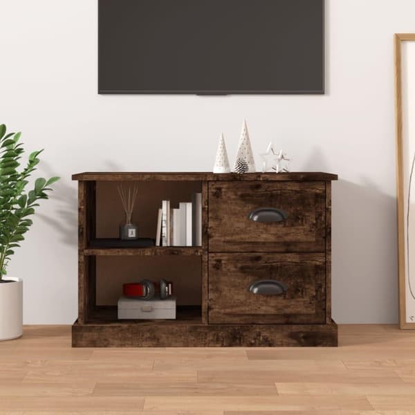 vidaXL TV-benk røkt eik 73x35,5x47,5 cm konstruert tre