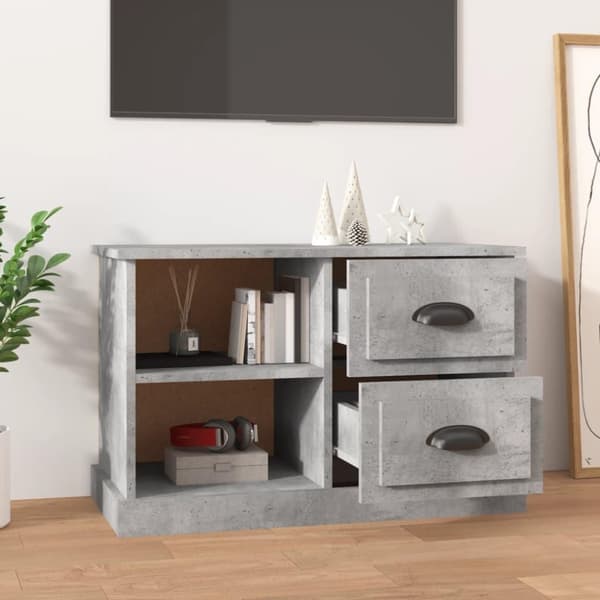 vidaXL TV-taso betoninharmaa 73x35,5x47,5 cm tekninen puu